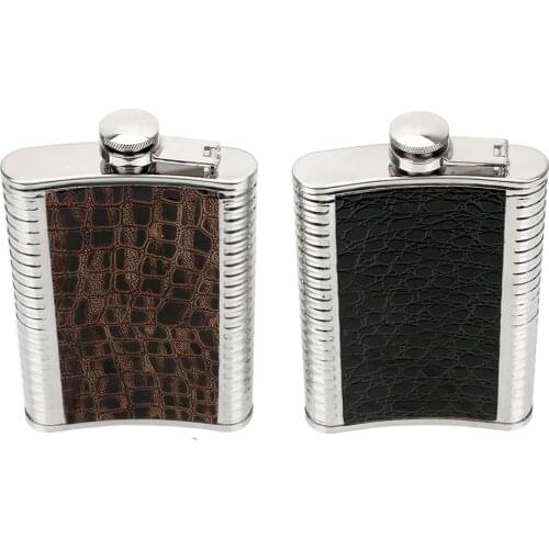 Drinkware Hip Flasks Stainless Steel Portable Whisky Bottle Anti Slip 7OZ Alcohol Flask