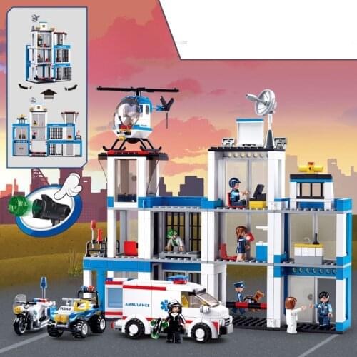 SLuban Police Station Series City Model Building Blocks Military Blocks Childrens Educational Toys For Boys Birthday Present