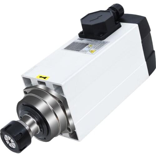 Square 6kw AC380V ER32 collet 18000rpm Air Cooled Spindle Motor for wood cnc router