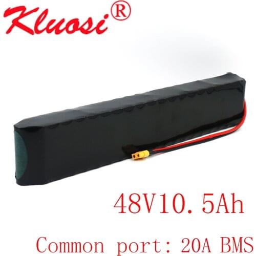 KLUOSI 48V 10.5Ah 10Ah 13S3P 11Ah 54.6V Rechargeable Lithium Battery Pack Built-in 20A Common Port BMS 750W Scooter Ebike Motor