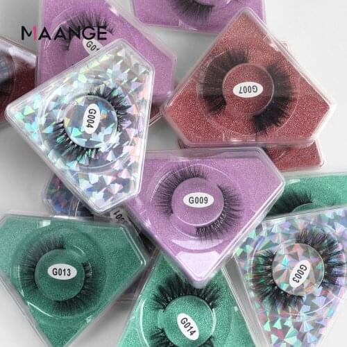 MAANGE 1Pair 3D Mink Eyelashes Fluffy Dramatic Eyelashes Makeup Wispy Mink Lashes Natural Long False Eyelashes Thick Fake Lashes