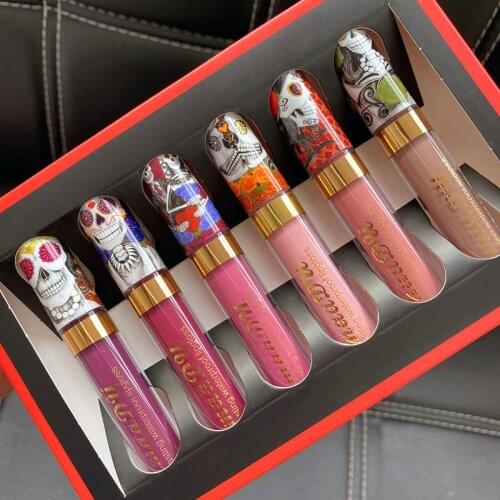 6colors Halloween Matte Liquid Lipstick Long Lasting Waterproof Sexy Glitter Style Lip Gloss Makeup Beauty Red Lip Gloss