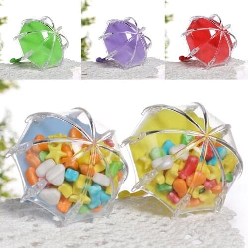 Mini Plastic Umbrella Shaped Candy Box Creative Cute Gift Boxes For Wedding Party Favors Baby Shower Decor