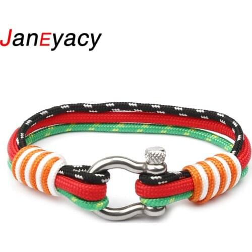 Janeyacy High Quality Multilayer Sport Camping Parachute Men Survival Rope Chain Bracelet Women Pulseras Fashion Style Bracelets