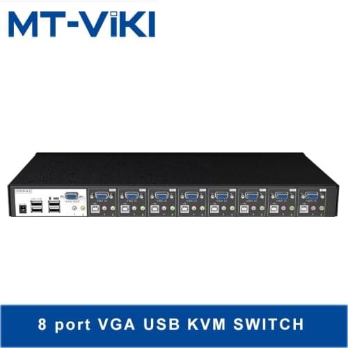 MT-VIKI 8 Port USB KVM Switch with Audio Stero with USB HUB control 8 computers with KVM cable 8 in 1 out MT-0801VK