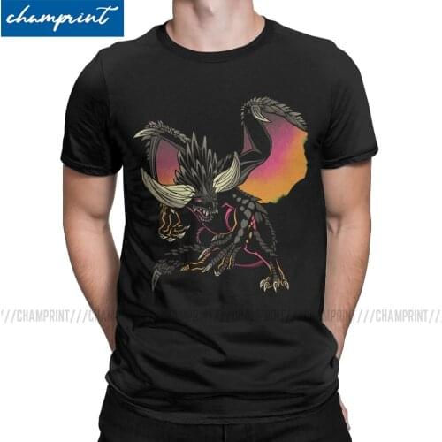2019 Fashion Nergigante Monster Hunter World T-Shirts for Men Crewneck Pure Cotton T Shirt MHW Game Tees Gift Idea Clothing