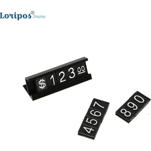 Desktop Metal Base Combined Price Tags, camera mobile phone assembly arabic numerals signs label window counter display stands