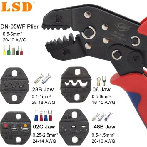 Pliers set ratchet wire terminal crimping tool for plug/tube/insulation/non insulating/crimping cap/coaxial cable terminals kit