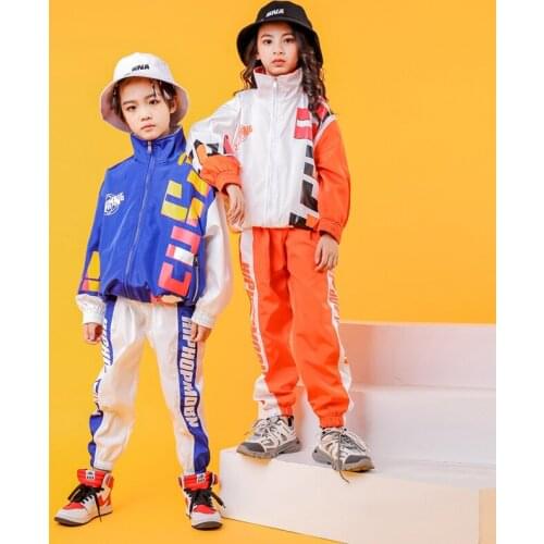 Girls Boys Jazz Ballroom Dancing Coats Children Hip Hop Clothes Dance Costumes for Kids Sweatshirts Dancewear Stage Outfits LJ