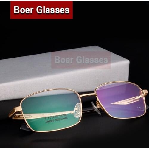 MenS Titanium Glasses Pure Titanium Eyeglasses Full Rim Optical Eyewear Big Size For Progressive 9979 56-18-145