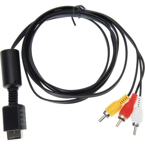 Wholesale 6FT 1.8M Audio Video AV Cable to 3RCA 3 RCA For SONY ForPS2 For PS3 For PlayStation SYSTEM 100 PCS