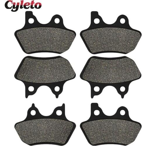Cyleto Motorcycle Front Rear Brake Pads For Harley Dyna Super Wild Glide FXDX FXDWG Low Rider FXDL FXDXT FXDS Sportster XL1200S