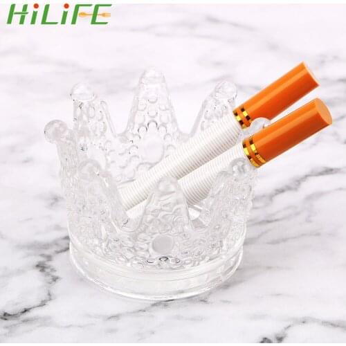 HILIFE Candle Holder Crown glass ashtray Cigarette Tray Home Decoration Multifunction Crystal Ashtray Smoking Accessories