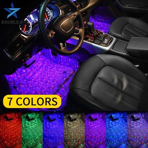 Car interior colorful ambient lights universal Car floor atmosphere lamp Wireless remote control lamp Car floor LED lights A12