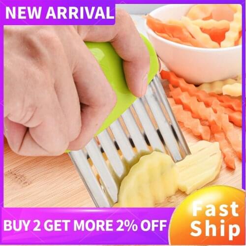 Portable Wavy French Fries Cutter Stainless Steel Potato Slicer Vegetable Chopper Potato Cutter Durable Kitchen Gadgets DIY