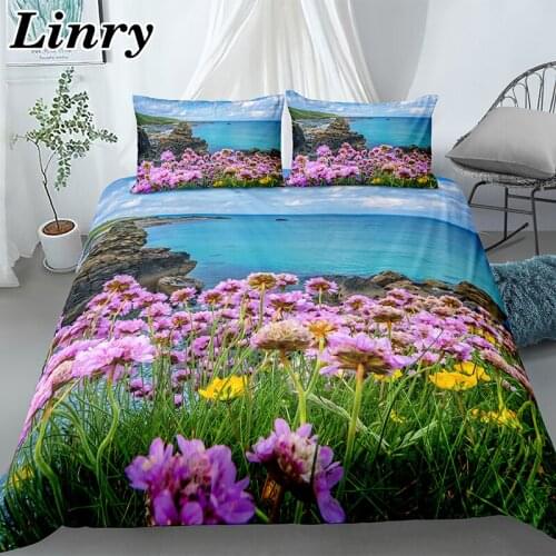3D Printed Landscape Pattern Bed Cover Twin/Queen/King Size Comforter Bedding Set 2/3 PCS Duvet Cover Bedclothes Home Textile