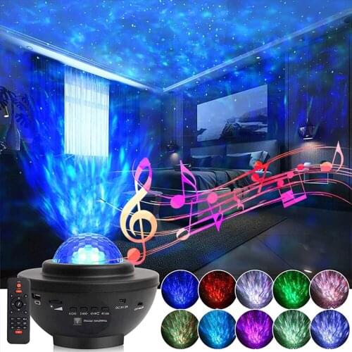 USB Bluetooth Starry Sky Projection Lamp Galaxy Star Music Laser Projector For Room Ceiling Bedside Decor Atmosphere Night Light