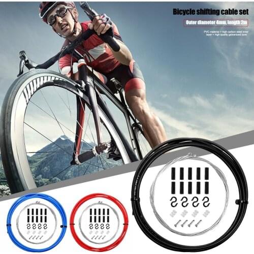 Bicycle Shift Derailleur Cable And Brake Cable Bike Cable Set Transmission Cable Set Brake Cable Set Brand New PVC Cable 3 Color