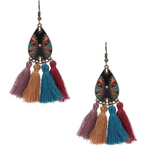 Women Earrings Vintage Fashion Jewelries Ornaments Tassel Earrings Ethnic Style Earring Exquisite Bijoux Pendant