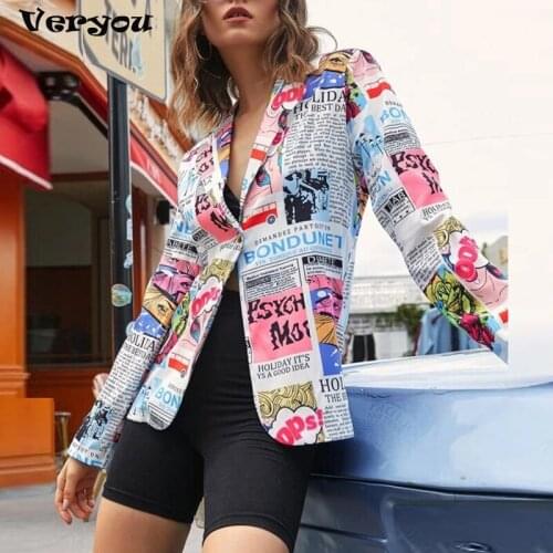2021 Fashion Trend Women Lapel Print Long Sleeves Suit Jacket Elegant Fall Winter Office Lady Cardigan Coat Casual Streetwear