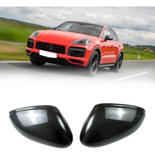 1 Pair Carbon Fiber Wing Rearview Side Mirror Cover Cap for Porsche- Cayenne 2018-2021
