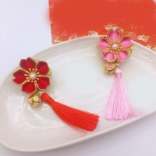 1pcs Retro Japanese Style Cloth Sakura Tasse Hair Clip Classical Hairpin for Hanfu Decor Accessories Women Girl Gift