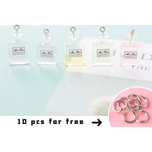 10PCS Simulation Perfume Bottle Charms Cute Mini DIY Keychain Accessories Decoration Neckalce Earring Charm for Jewelry Making