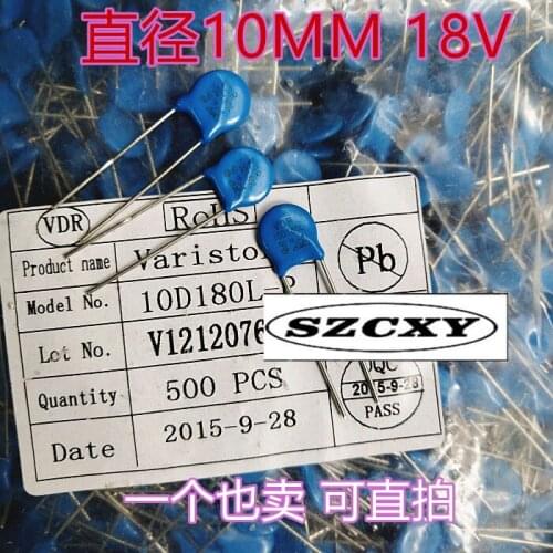 100% 100PCS NEW VDR 10D180L 10D180K 10K180 18V varistor 10 mm diameter