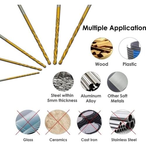 50Pcs / 60Pcs HSS High Twist Straight Shank Drill Bit Speed Steel Titanium Drill Bit Woodworking Plastic Drill Tool DIY