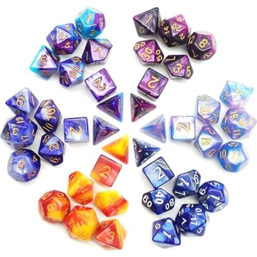 7pcs D20 Polyhedral Dice Double Colors 20 Sided Dices Table Board Role Playing N58B