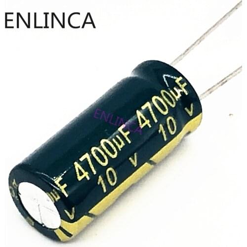 6pcs/lot P61 10v 4700UF Low ESR / Impedance high frequency aluminum electrolytic capacitor size 10X25 10v 4700UF 20