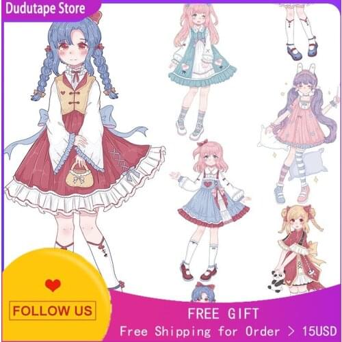 Lovely Girl Character notebook Washi Tape Sticker Journal Dress