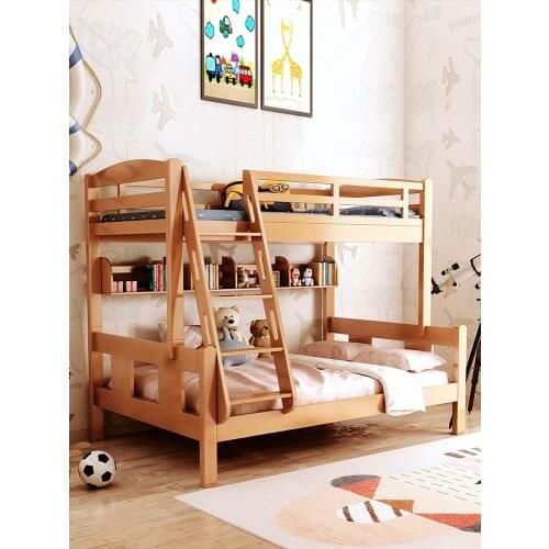 All-solid wood childrens bed beech mother bed adult adult mother and child upper and lower bunk double wooden bed