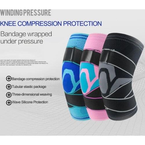 1PCS Professional Protective Kneepad Bandage Pressurized Elastic Knee Support Knee Brace Protector for Fitness sport running 8