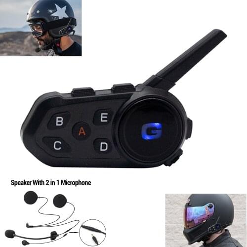 EuroFone S6 Bluetooth Motorcycle Helmet Headset 6 Riders 1200M Intercom Talking FM Radio for Full/Open Face Motorbike Helm