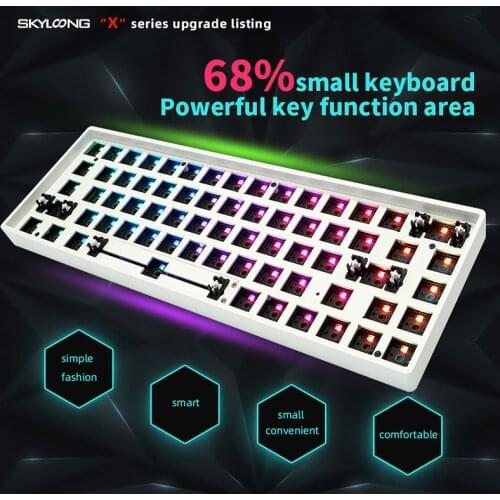 GK68X Geek Customized Kit 60% RGB 68 Key Wired Mechanical Keyboard Customized DIY Hot Swap Kit
