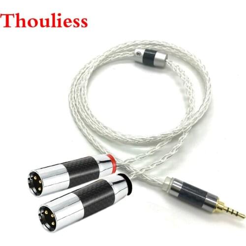 Thouliess HIFI 7N OCC Silver Plated 4.4mm/3.5mm/2.5mm TRRS Balanced to Dual 2x 3pin XLR Balanced Male Audio Adapter Cable