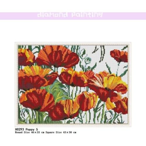 Poppy Diamond Painting 5D DIY Full Square Round Drill Flower Kits Tools Diamond Special Shaped Complete Art Decoration Home Sets