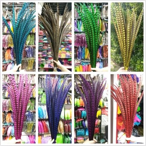 Hot! Wholesale 50/100pcs 11 Colors 90-100cm/36-40inches Lady Amherst Pheasant Tail Feathers Carnival Costume Party Decoration
