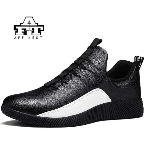 Size 39-44 Mens Sports Shoes Sneakers Autumn Winter PU Leather Waterproof Running Shoes Slip-on Anti-skid Walking Jogging Shoes