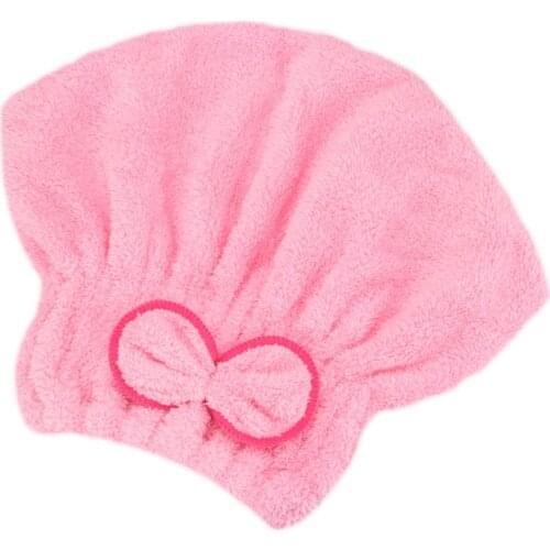 Microfibre Quick Hair Drying Bath Spa Bowknot Wrap Towel Hat Cap For Bath Bathroom Accessories TUE88