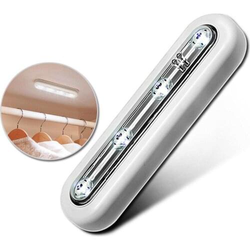 4 LEDs Wireless Night Light Cabinet Closet Wardrobe Stair Kitchen Bedroom Night Lamp Drawer Lighter Drop Shipping