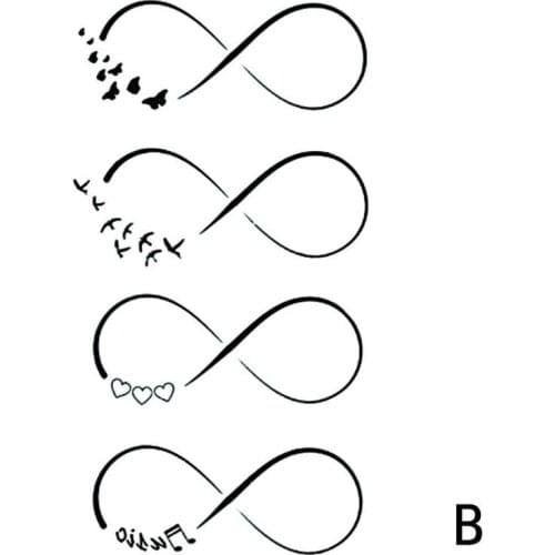 New 2019 Classic Waterproof False Temporary Tattoo Black Infinite Tattoo Body Tattoo Note Sticker Small Sticker Music A2T0