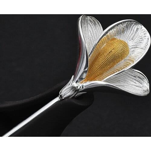 2019 New Ethnic Style Womens 925 Sterling Silver Classical Magnolia Hair Stick Vintage Sterling Silver Hair Accessory