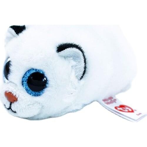 New 4''10CM Ty Beanie Boos Big Purple Eyes Mini White Hamster Plush Dolls Collection Stuffed Toy Child Birthday Christmas Gift