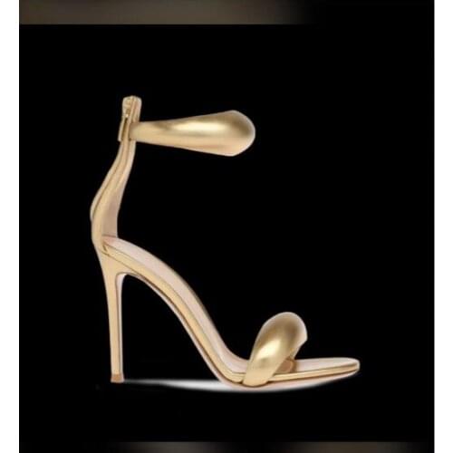 New design brand real leather woman open toe high heel summer sandal plus size woman real leather high heel sandal