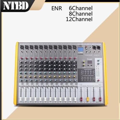 NTBD Stage Performance Hip Hop Professional Audio Mixer 6/8/12 Road with Effect Balance Professional Mixer Wireless Microphone