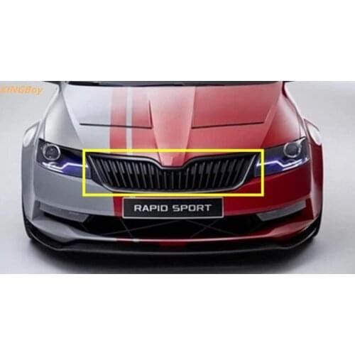 Original authentic car Front Grille Around Trim Racing Grills Trim for Skoda Rapid Sports 2013-2017 Car styling