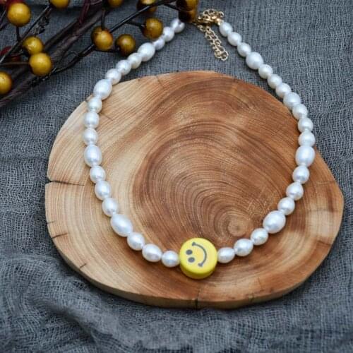 Fashion Jewelry Real Freshwater Pearl Choker Smile Necklace Simple Delicate Pearl Jewelry Neckalce for Women Unique Accessory