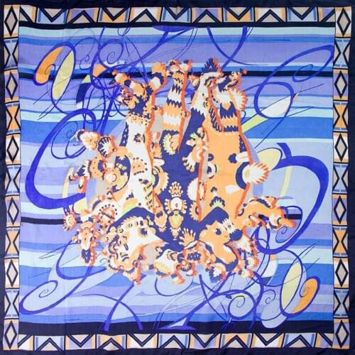 Pure Silk Scarf Women Hijab Female Neck Scarf Womens Natural Silk Square Large Female Head Scarf Headband Gift for Women Flora